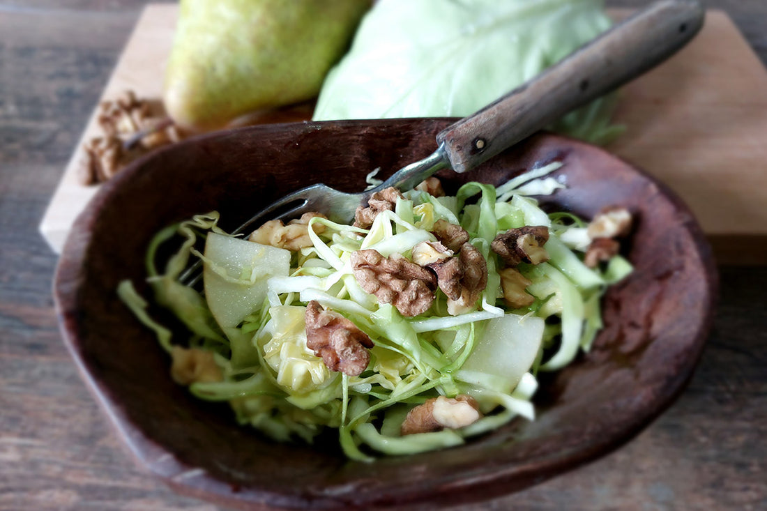 2DiE4: Spitzkohlsalat mit Birne und aktivierten Walnüssen Banner